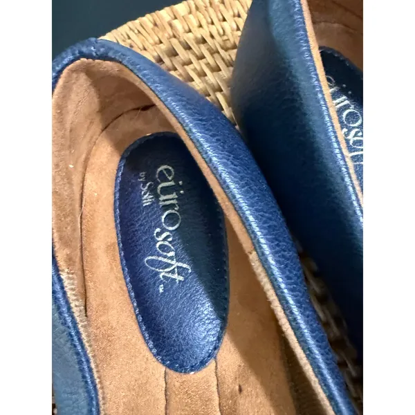 Eurosoft by Sofft Shaina Navy Blue Ballet Flats Snakeskin Detail Size 9.5 M - Image 5