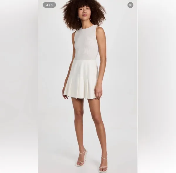 Alice + Olivia Chara Faux Leather Pleated Mini Dress - Image 3