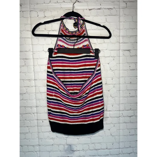 Just Cavalli Y2K Crochet Halter Top‎ Festival Knit Boho Coachella Size S/M - Image 4