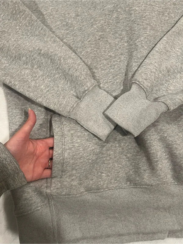 Cozy Heather Gray Oversized Pullover Hoodie - Image 3