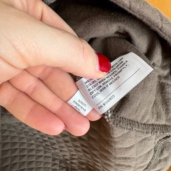 Duluth‎ Trading Co Quilted Snap Neck Pullover Sweatshirt Taupe Brown Size S - Image 6