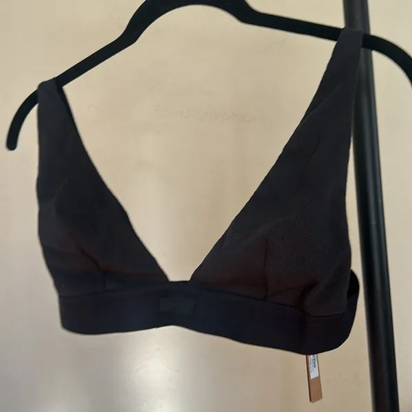 Skims Women's Soot Cotton Rib‎ Plunge Adjustable Bralette Size L NWT - Image 3