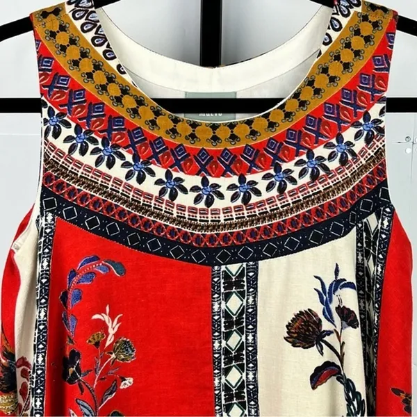Maeve Anthropologie Cirque Swing Dress XS Petite Multicolor Floral Artsy Boho - Image 4