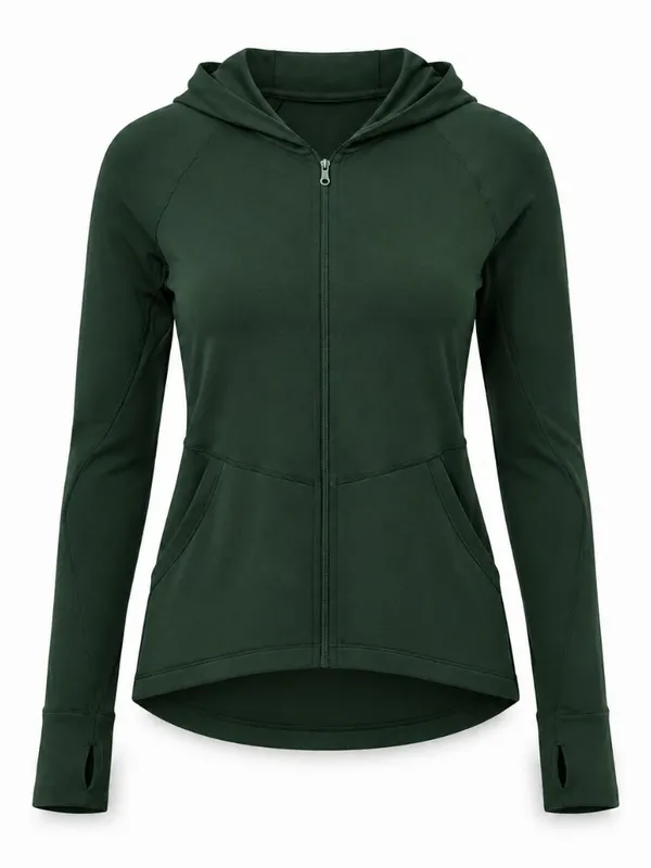 Aerie OFFLINE Real Me Full Zip Jacket Green M - Image 2