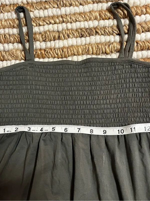 Olive Green Smocked-Top Maxi Dress - Image 4