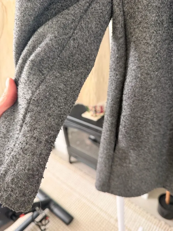 Zara Women’s Basic Gray Open Long Mid Coat Fall Winter Jacket Size Small - Image 4