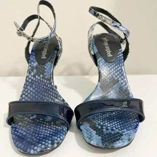 JEFFREY CAMPBELL Navy Blue Strappy Heel Sandals size 6.5‎ - Image 2