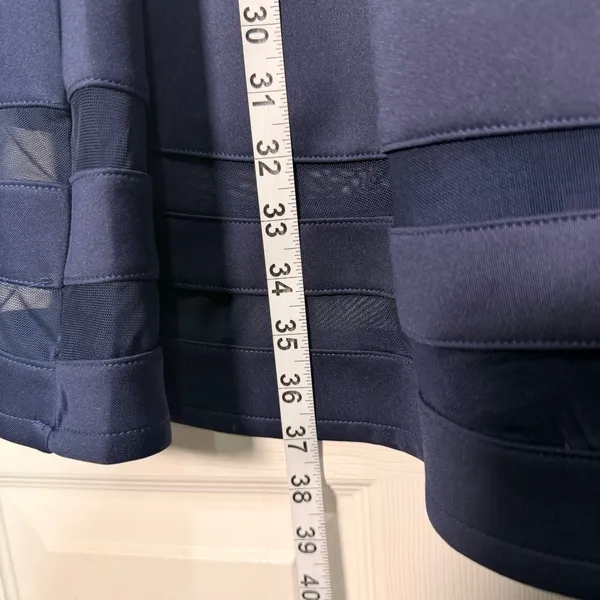 Lulus Navy Blue Sleeveless Sheath Dress with Mesh Accents Size M NWat - Image 7
