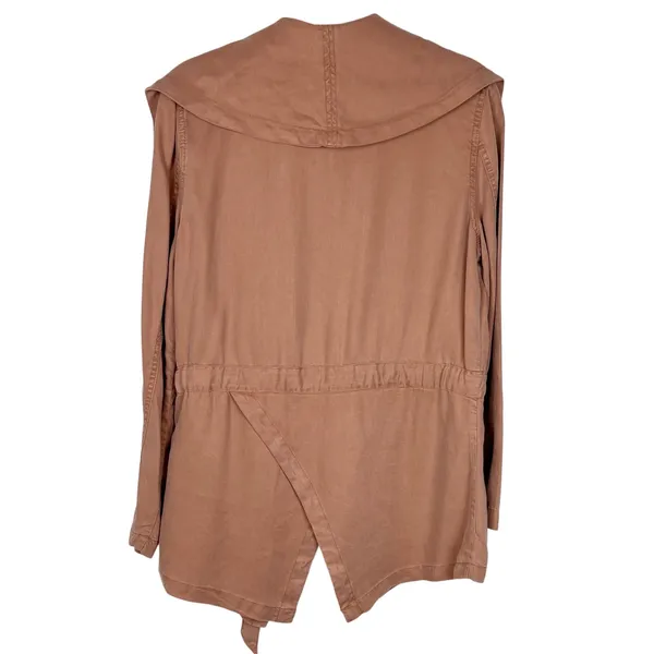 NEW Max Jeans Lightweight Belted Shawl Collar Jacket M Light Almond Tan - Image 6