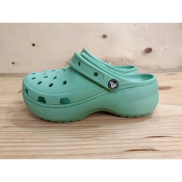 Crocs Classic Platform Clog Mint Green Womens Size 7 Chunky Slip On Shoes - Image 3
