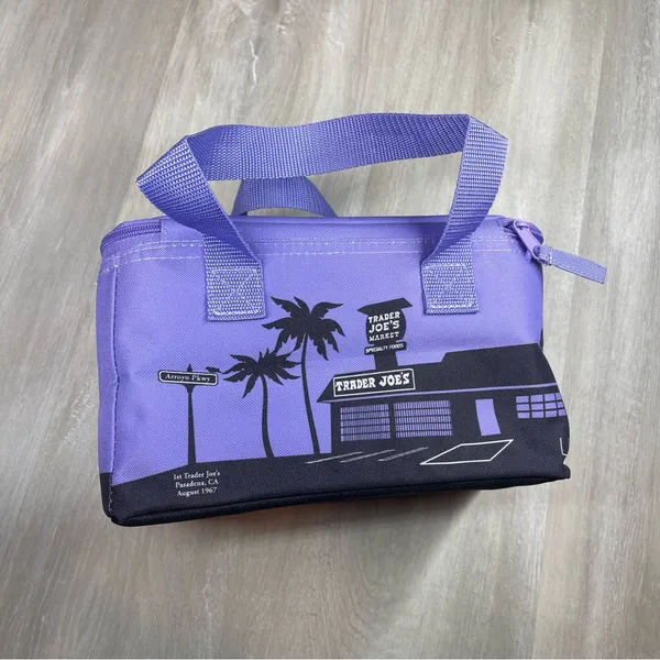 NEW Mini Trader Joe's Purple Insulated Bag Lunch Box with Tags - Image 3