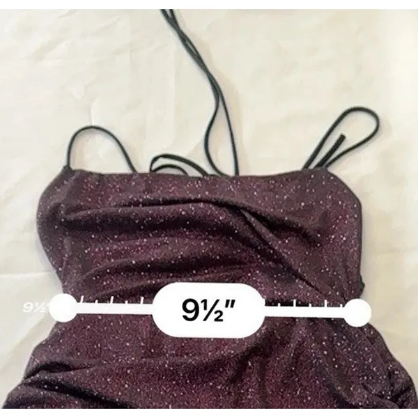 Lulus Take Me Anywhere Purple black glitter Mini Dress Medium Open Back Strappy - Image 12