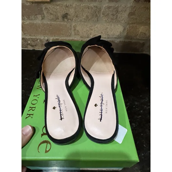 Kate Spade New York BLACK Suede Women's Fayrn‎ Point Toe Mules Size 6.5 - Image 5