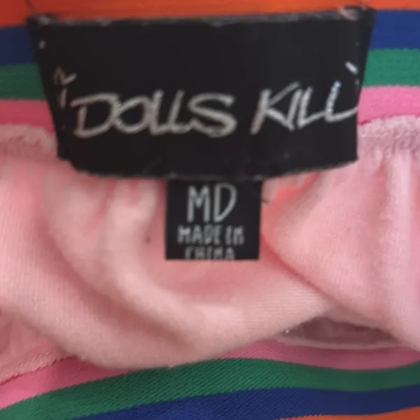 Dolls Kill Pink Terrycloth Patch Bandeau Tube Top Medium - Image 5