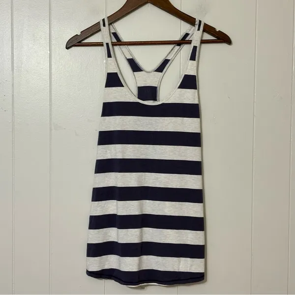 Lululemon Om Racerback Tank Blue White Striped Yoga Top No Size Tag - Image 2