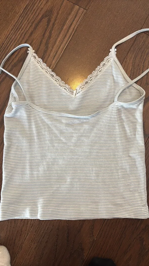 Striped Brandy Melville Tank Blue White Top - Image 2