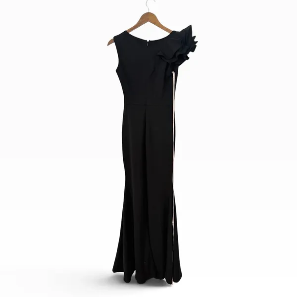 Lulus Lucette Black Sleeveless Ruffled Mermaid Maxi Dress size S NWT - Image 3