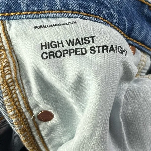 7 For All Mankind High Waist Cropped Straight Jeans 28 - Image 7