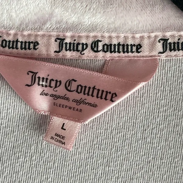 Juicy Couture Pink‎ Velour Embellished Logo Nightshirt Sleepshirt Lounge L - Image 5