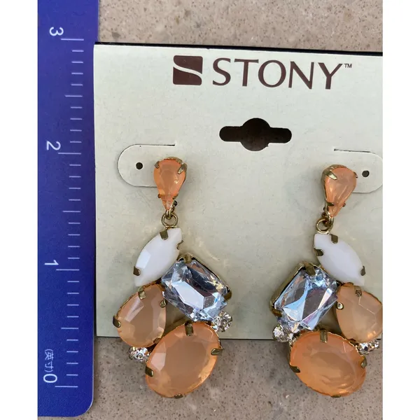2/$24! Earrings Peach and White Orange - Image 4