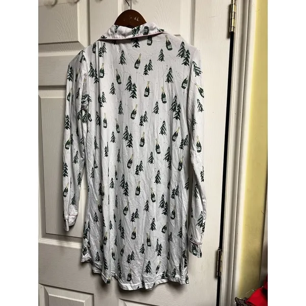 The Royal Standard Champagne Christmas‎ Tree Sleep Shirt Nightgown Small White - Image 3