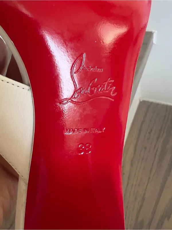 Christian Louboutin Janetonga 55mm Leather Thong Sandals in White - Image 11