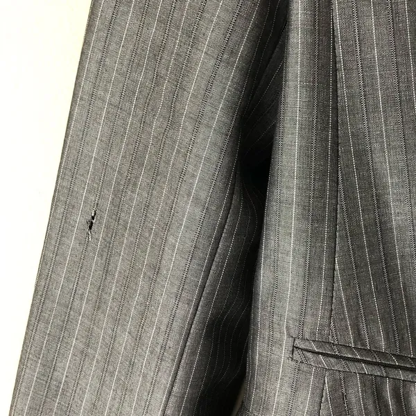 LOFT | Gray Pinstriped Wool Blend Blazer Sz 10 - Image 5