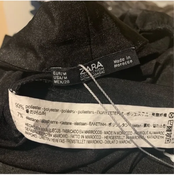 NWOT Zara surplice black neck tie top size M - Image 10