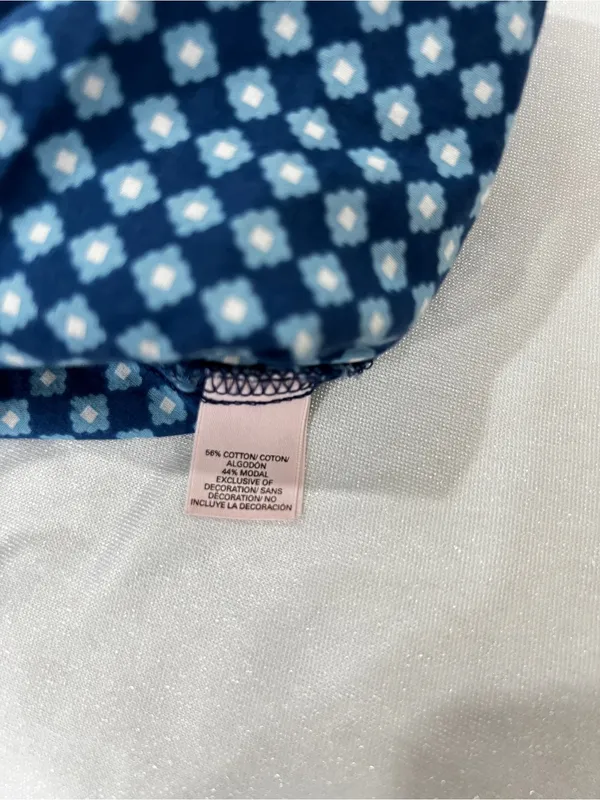 Victoria's Secret Pajama Tunic Dress Geometric Pattern Size XS Blue Cotton Modal - Image 9