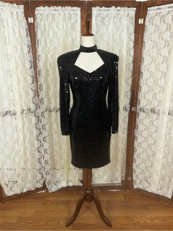 Gorgeous Vintage 90s Nightline Sequin Formal Dress - Image 3