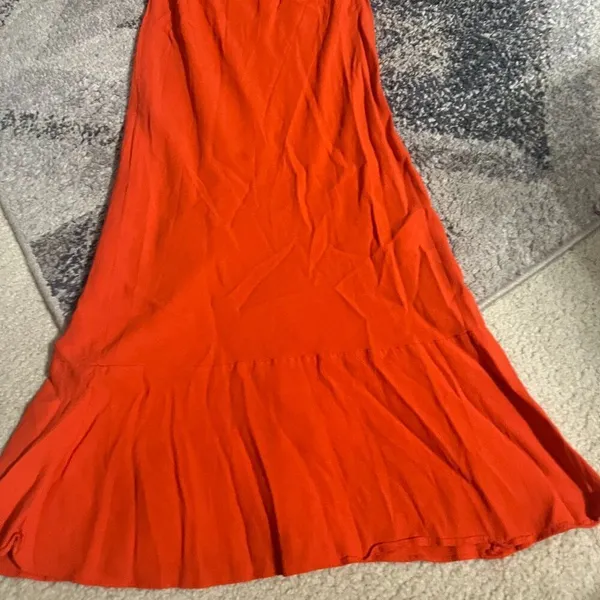Veronica Beard Oleta Off‎ Shoulder Orange Midi Dress Size 4 Flamenco - Image 10