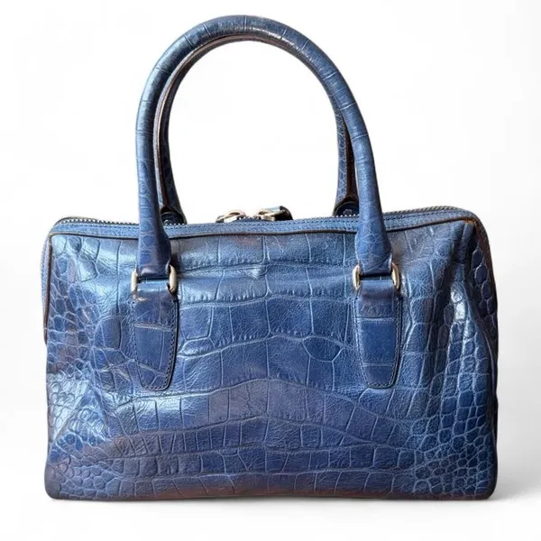 Coach Legacy Haley Satchel Blue Croc Embossed Leather Tassel Bag 22324 - Image 2