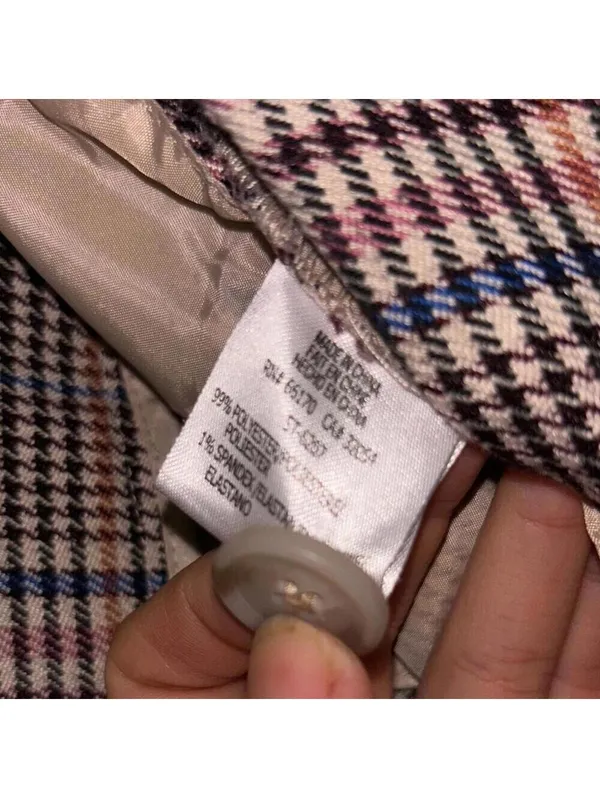 ✅By Anthropologie plaid tartan neutral color career pants trousers light wear - Image 8