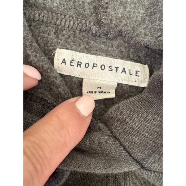 Aeropostale Aero Eighty Seven Gray‎ Pullover Hoodie Unisex M - Image 3