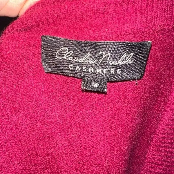 Claudia Nichole cashmere red cozy luxe M cardigan - Image 4