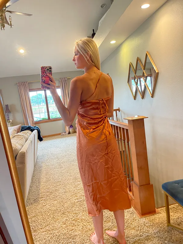 Amazon Burnt Orange Midi Dress - Image 4