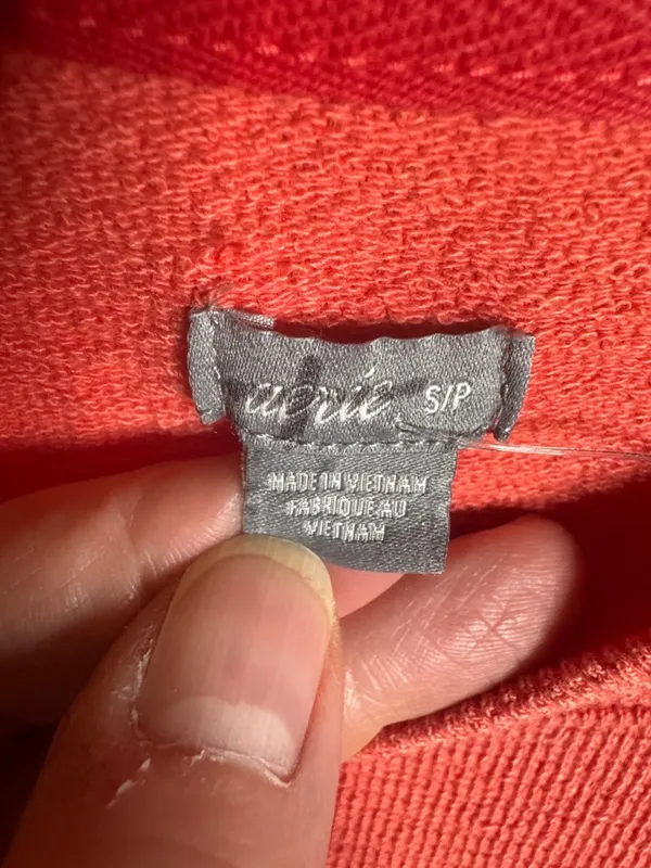 Aerie “Super Shady” Coral Pullover Sweatshirt Graphic Umbrella Oversized Small - Image 5