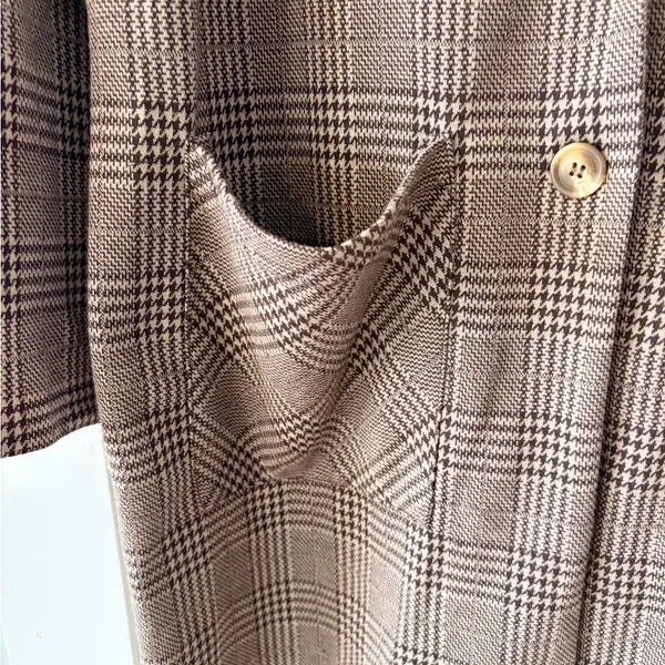 En crème long blazer size L soft‎ tan and brown - Image 3