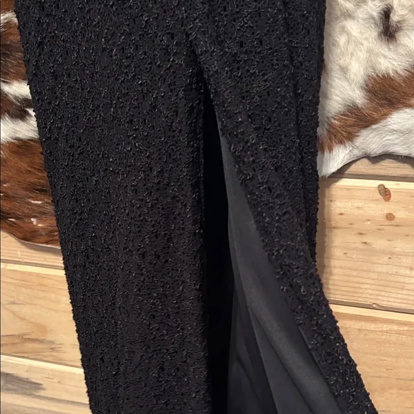 Alex Evenings Black Textured Maxi Dress Size 4 - Image 7