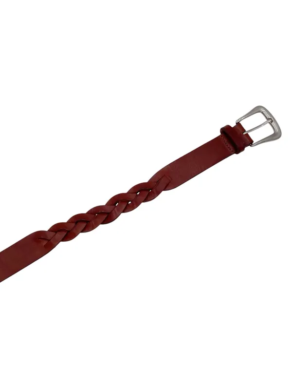 Vintage Y2K The Limited Too Deep Brown Leather Braided Belt Size Small Western - Image 2