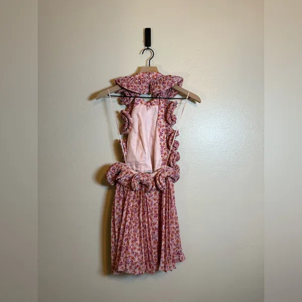 Amur‎ Mimi Halter Ruffle Pleated Mini Dress - Image 6