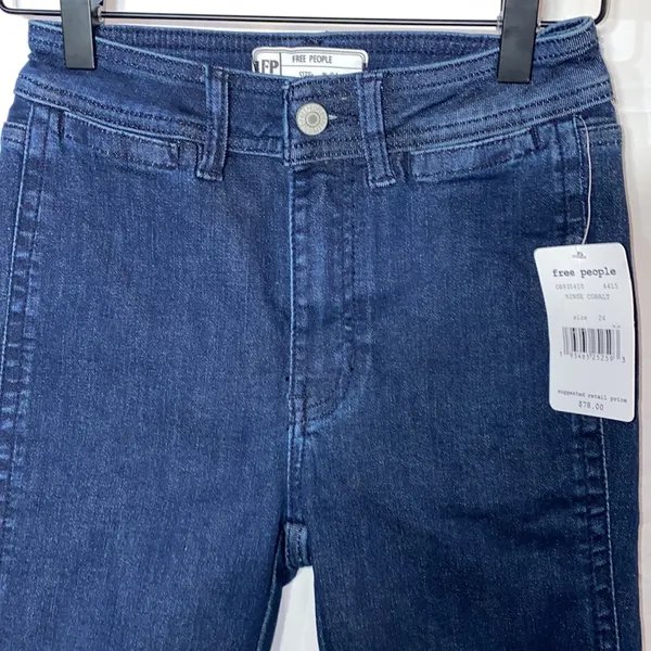 NWT!! Free People So Chic High Waist Denim Bermuda Shorts Size 24 - Image 3