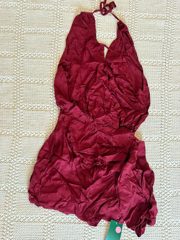 Halara Silk Red Dress - Image 2