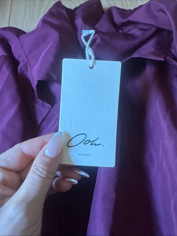 Oh Satin V-Neck Bodysuit in Plum - Image 2