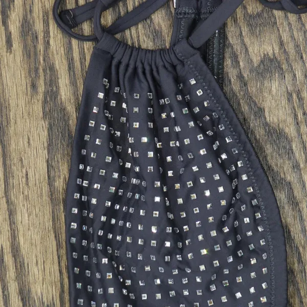 Significant Other Womens Niah Embellished Bikini Top SN2414T-F1 Charcoal Gray 10 - Image 4