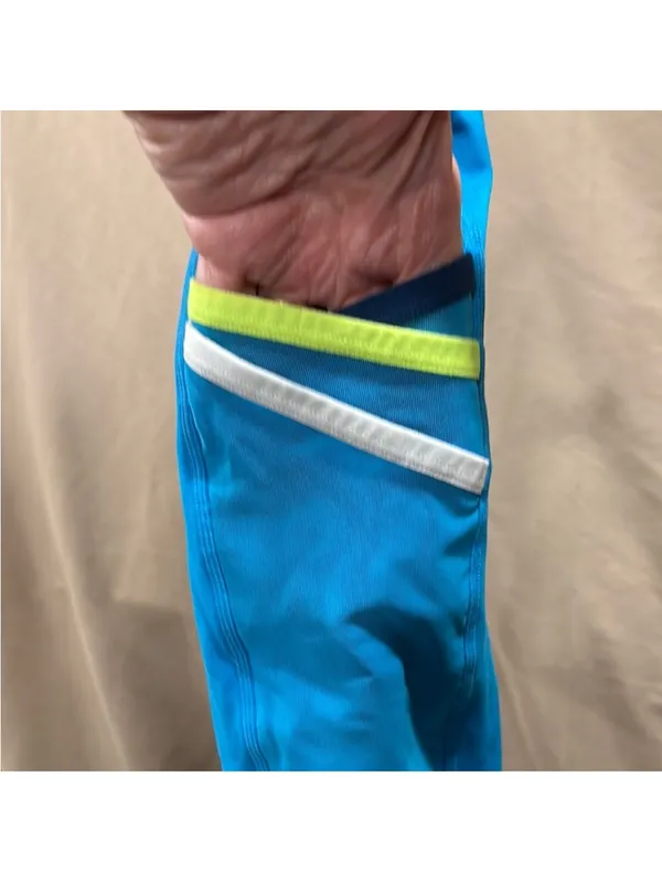 Fabletics Turquoise Women's Bike Shorts with Neon Pocket Trim - Image 4