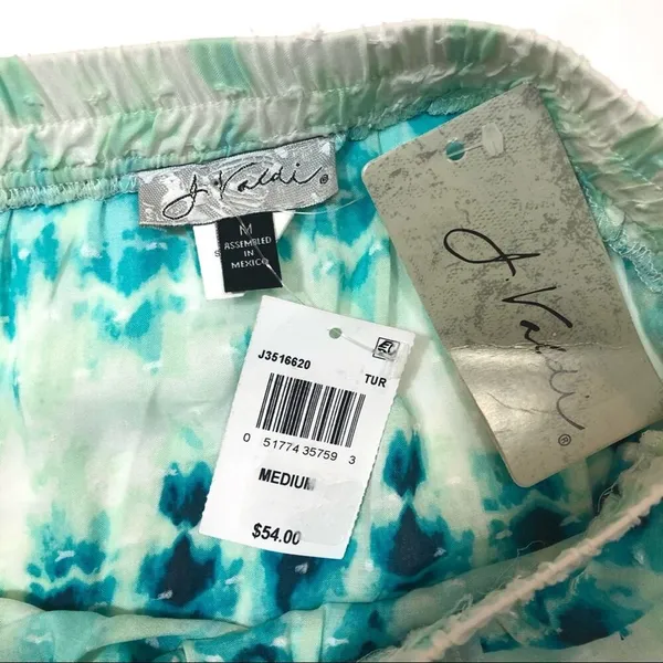 J Valdi TURQUOISE Tie-Dyed Swim Cover-up Skirt Medium - Image 2