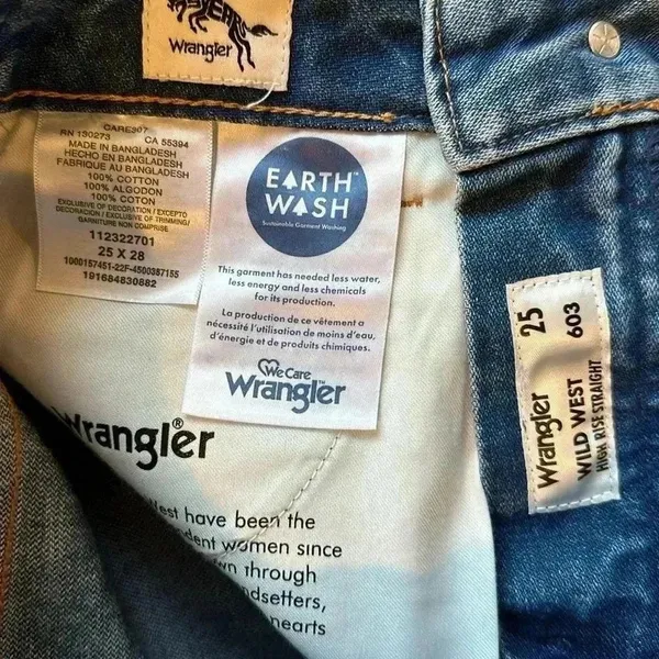 NWT Wrangler Wild West 603 High Rise Straight Jean Retro Mid Sz 25 X 28 - Image 10