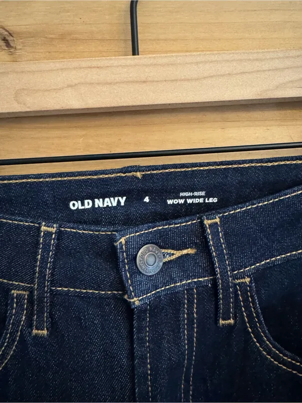 NWT Old Navy Size 4 High Rise Wow Wide Leg Denim Jeans - Image 7