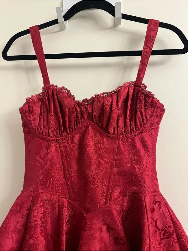 Babyboo Emelie Playsuit Mini Dress in Red Size Small - Image 3